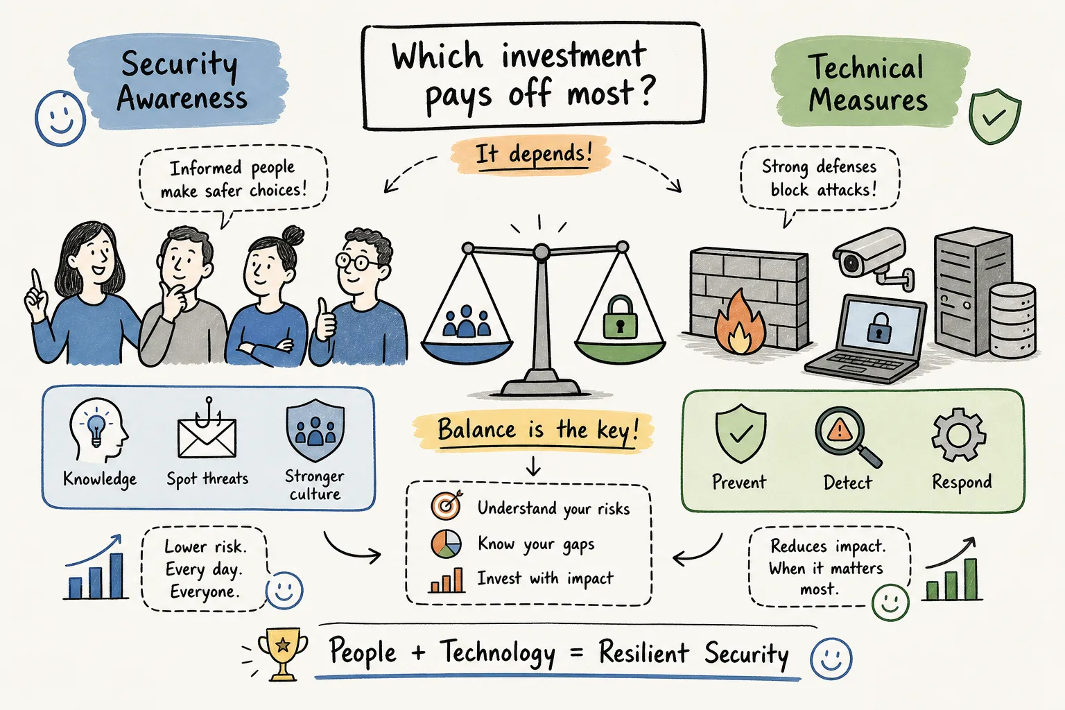 Veiligheidsbewustzijn versus technische maatregelen: wanneer welke investering loont